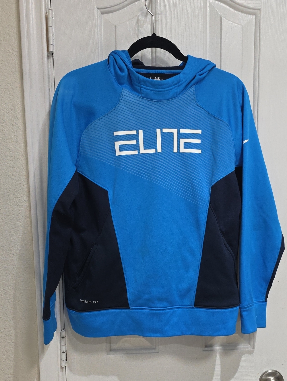Nike Blue Elite Hooded Sweatshirt - Performance Boys  Sweater Size Xl